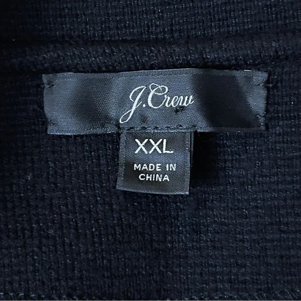 J.Crew Black Wool‎ Blend Open Cardigan Blazer Jacket XXL Plus Sz Minimalist Chic
